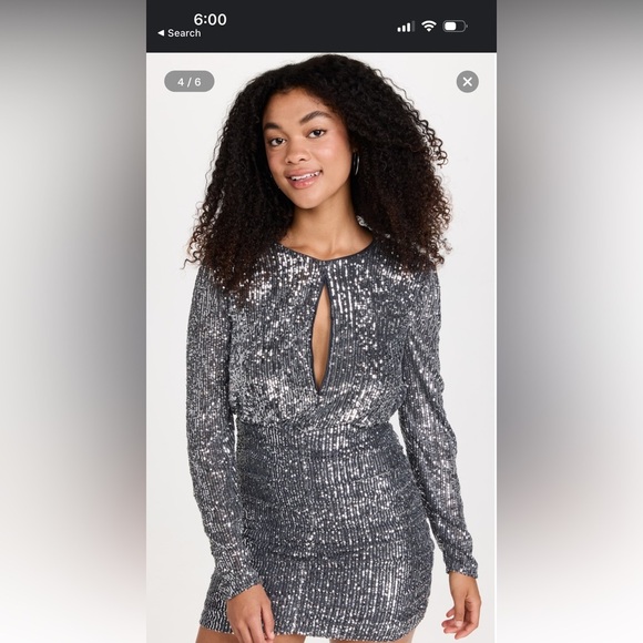 Bardot Onyx Mini silver‎ Sequin Dress size medium Sz 6 - Picture 1 of 12